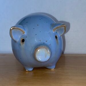 Handmade Ceramic Blue Piggy